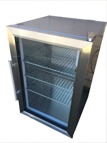 Compact stainless steel bar fridge 63L