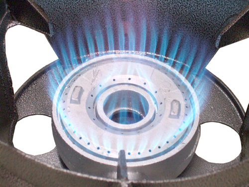 High pressure burner - piezo ignition