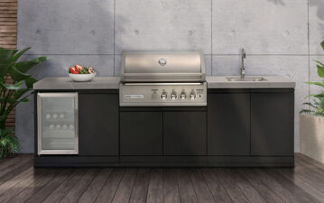 Crossray BBQ/sink/sgl fridge