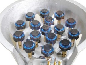 thumbnail image 2 of 16-Tip Jet Burner With Iron Lid - 128,000 BTU Natural Gas Commercial Wok Range Burner 2 of 6