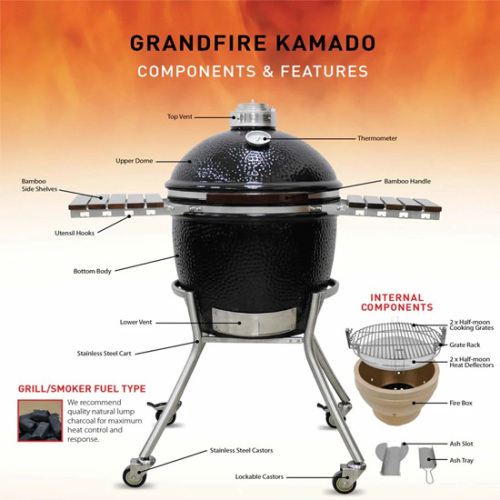 Grandfire Kamado BBQ 23" on cart